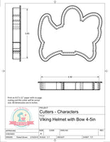 Viking Hat with Bow Cookie Cutter or Fondant Cutter