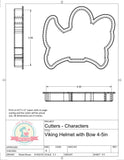 Viking Hat with Bow Cookie Cutter or Fondant Cutter