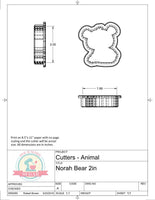 Norah Bear Cookie Cutter or Fondant Cutter