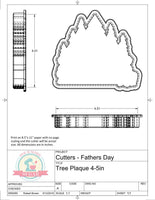 Tree Plaque Cookie Cutter or Fondant Cutter