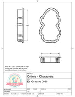 Miss Doughmestic Ed Gnome (Listing does not include flowers) Cookie Cutter/Fondant Cutter or STL Download