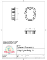Miss Doughmestic Holly Pigtail Fairy Cookie Cutter or Fondant Cutter
