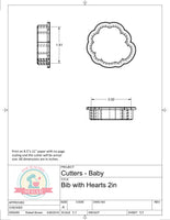 Bib with Hearts Cookie Cutter/Fondant Cutter or STL Download