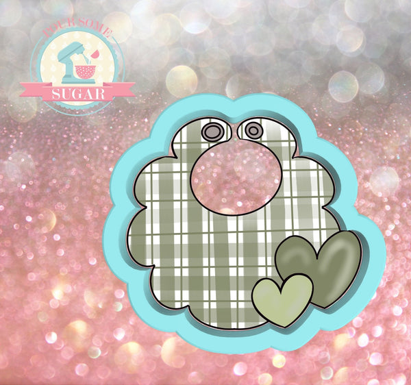 Bib with Hearts Cookie Cutter/Fondant Cutter or STL Download