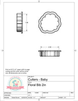 Floral Bib Cookie Cutter/Fondant Cutter or STL Download
