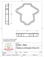 Cowboy/Lumberjack Onesie Cookie Cutter/Fondant Cutter or STL Download