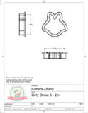 Girly Onesie 3 Cookie Cutter or Fondant Cutter