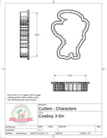 Cowboy Cookie Cutter/Fondant Cutter or STL Download