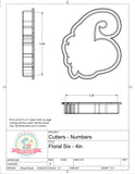 Floral 6/9-Six/Nine Cookie Cutter or Fondant Cutter