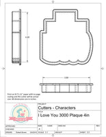 I Love You Plaque/ I Boy 2 Cookie Set Cutters or Fondant Cutters