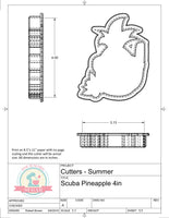 Scuba Pineapple Cookie Cutter or Fondant Cutter