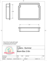 Boom Box Cookie Cutter/Fondant Cutter or STL Download