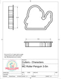 MC Roller Penguin Cookie Cutter or Fondant Cutter