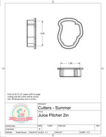 Juice Pitcher Cookie Cutter or Fondant Cutter