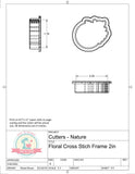 Floral Cross Stitch Frame Cookie Cutter/Fondant Cutter or STL Download