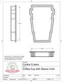 Coffee Cup with Sleeve Cookie Cutter or Fondant Cutter