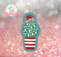 Christmas Cactus (Skinny) Cookie Cutter or Fondant Cutter