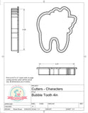 Bubble Tooth Cookie Cutter/Fondant Cutter or STL Download