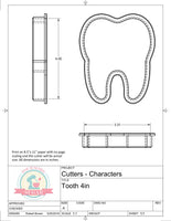 Tooth Cookie Cutter or Fondant Cutter