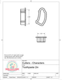 Toothpaste Cookie Cutter or Fondant Cutter (Skinny)