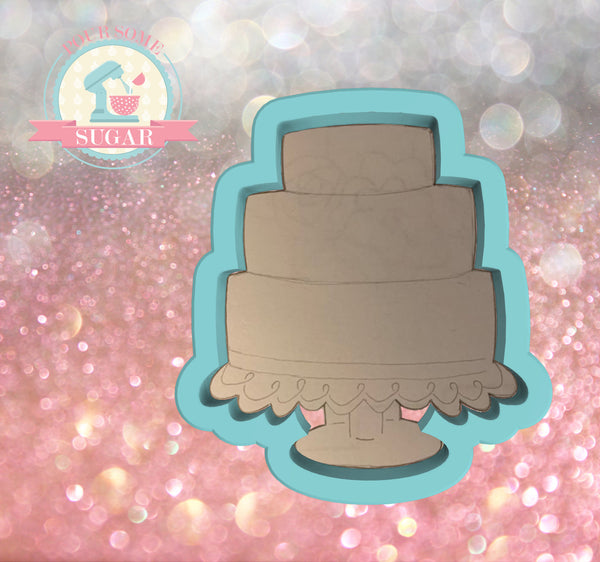 Miss Doughmestic 3 Tier Cake with Stand Cookie Cutter or Fondant Cutter