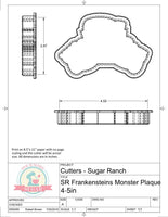 Sugar Ranch Frankenstein's Monster Plaque Cookie Cutter or Fondant Cutter