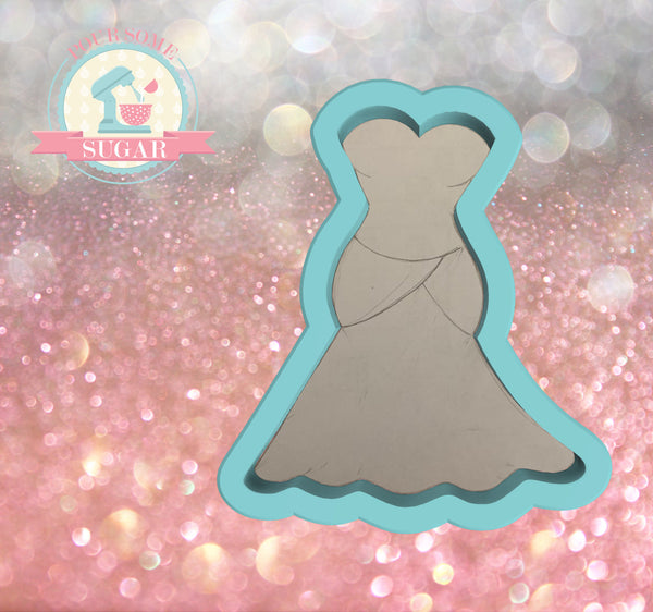 Miss Doughmestic Wedding Dress 1 Cookie Cutter or Fondant Cutter