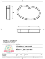 Mouse Shoe Cookie Cutter or Fondant Cutter