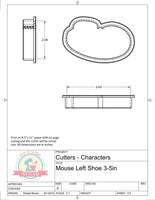 Mouse Shoe Cookie Cutter or Fondant Cutter