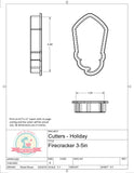 Firecracker/Firework (Skinny) Cookie Cutter or Fondant Cutter