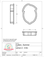 Lemon 2 Cookie Cutter or Fondant Cutter