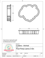 Pool Party Llama Cookie Cutter or Fondant Cutter