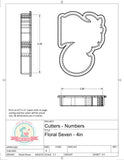 Floral 7/Seven Cookie Cutter or Fondant Cutter