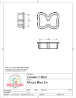 Mouse Bow Cookie Cutter or Fondant Cutter