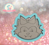 Miss Doughmestic Girl Wolf Head Cookie Cutter or Fondant Cutter