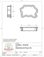 Dachshund Face Cookie Cutter/Fondant Cutter or STL Download