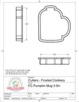 Frosted Cookiery Pumpkin Mug Cookie Cutter/Fondant Cutter or STL Download