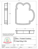 Frosted Cookiery Heart Mug Cookie Cutter/Fondant Cutter or STL Download