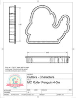 MC Roller Penguin Cookie Cutter or Fondant Cutter