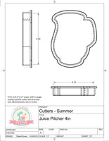 Juice Pitcher Cookie Cutter or Fondant Cutter