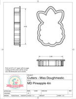 Miss Doughmestic Pineapple Cookie Cutter or Fondant Cutter