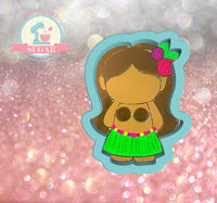 Miss Doughmestic Luau Girl/ Communion Girl Cookie Cutter or Fondant Cutter