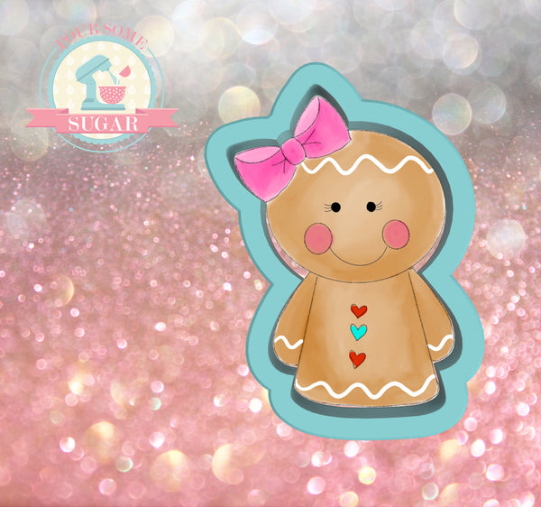 Frosted Cookiery Gingerbread Girl Cookie Cutter/Fondant Cutter or STL Download