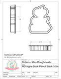 Miss Doughmestic Apple Book Pencil Stack Cookie Cutter or Fondant Cutter