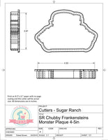 Sugar Ranch Frankenstein's Monster Plaque Cookie Cutter or Fondant Cutter