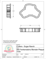 Sugar Ranch Frankenstein's Monster Plaque Cookie Cutter or Fondant Cutter