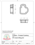 Frosted Cookiery Carrot Mug Cookie Cutter/Fondant Cutter or STL Download