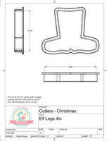 Elf Legs Cookie Cutter or Fondant Cutter (The Happy Optimist Co)