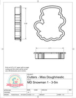 Miss Doughmestic Snowman 1 Cookie Cutter or Fondant Cutter