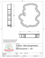 Miss Doughmestic Snowman 1 Cookie Cutter or Fondant Cutter